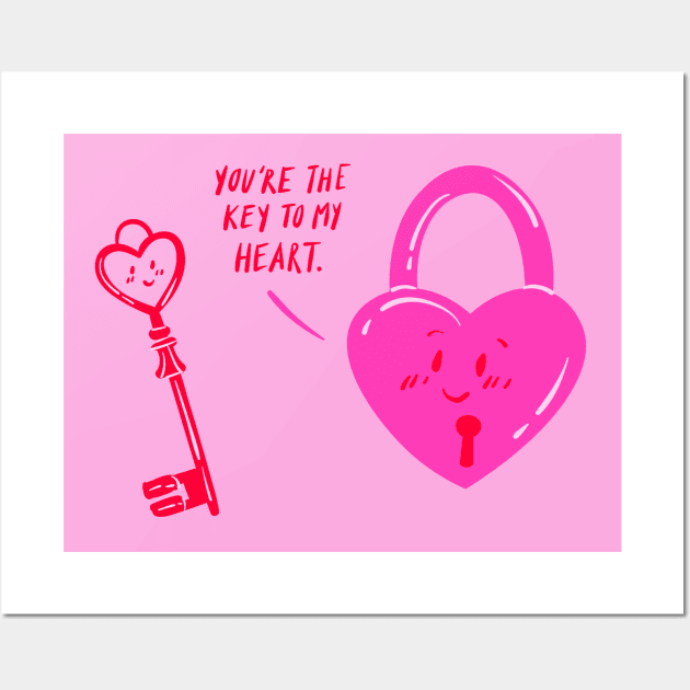 You Are The Key To My Heart Wall Art by blueberrytheta